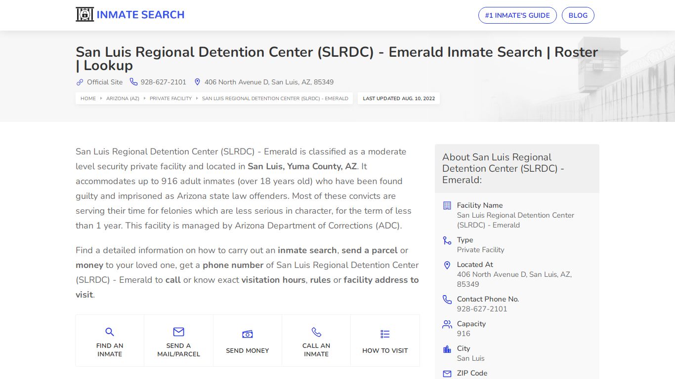 San Luis Regional Detention Center (SLRDC) - Inmate Lookup