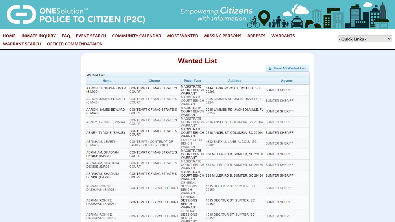 Sumter - Lee Regional Detention Center P2C